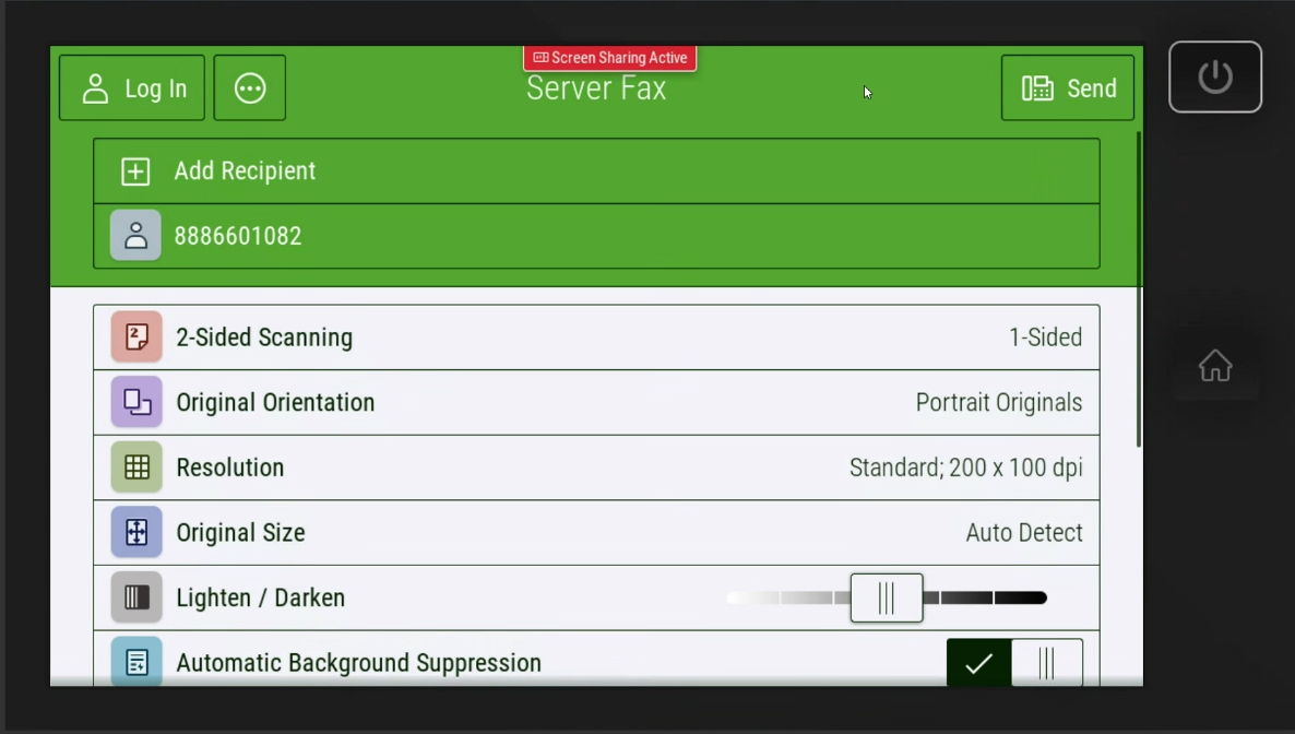 Send fax from Xerox MFP